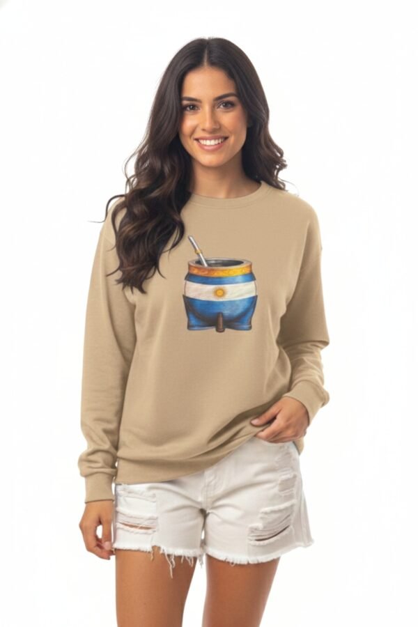 Buzo Rustico Frisado Cuello Redondo Mate Bandera Argentina DTF "CASPER"