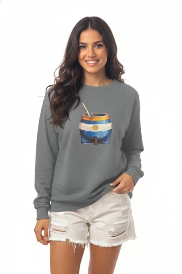 Buzo Rustico Frisado Cuello Redondo Mate Bandera Argentina DTF "CASPER"