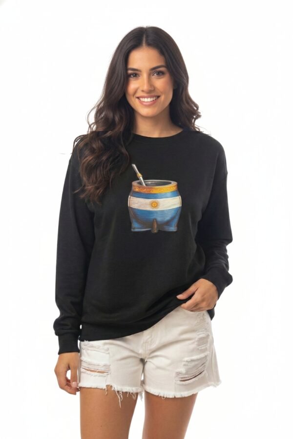 Buzo Rustico Frisado Cuello Redondo Mate Bandera Argentina DTF "CASPER"