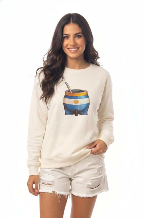 Buzo Rustico Frisado Cuello Redondo Mate Bandera Argentina DTF "CASPER"