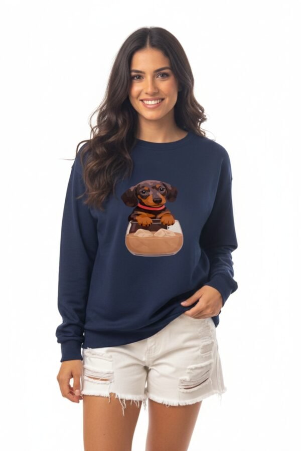 Buzo Rustico Frisado Cuello Redondo Perro Con Vaso DTF "DOG"