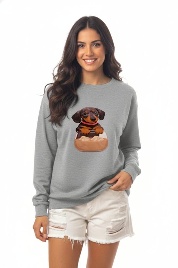 Buzo Rustico Frisado Cuello Redondo Perro Con Vaso DTF "DOG"