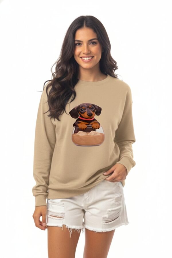 Buzo Rustico Frisado Cuello Redondo Perro Con Vaso DTF "DOG"