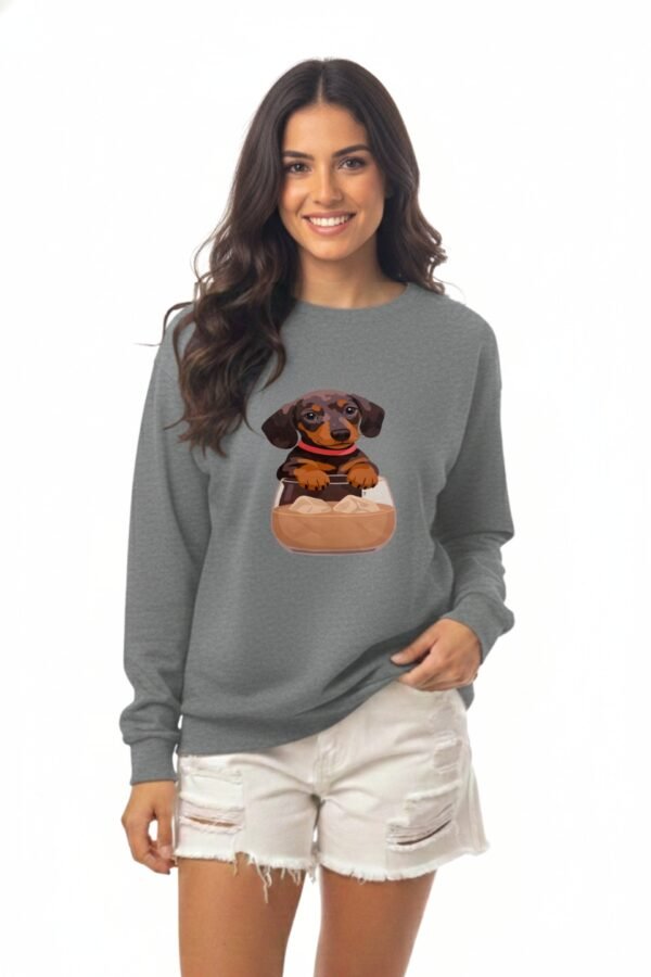 Buzo Rustico Frisado Cuello Redondo Perro Con Vaso DTF "DOG"