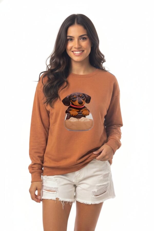 Buzo Rustico Frisado Cuello Redondo Perro Con Vaso DTF "DOG"