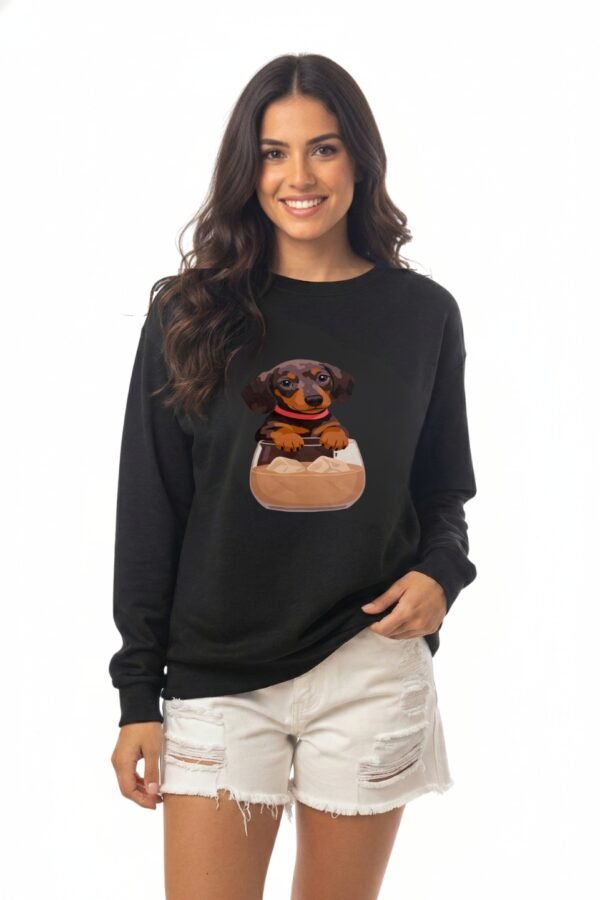 Buzo Rustico Frisado Cuello Redondo Perro Con Vaso DTF "DOG"