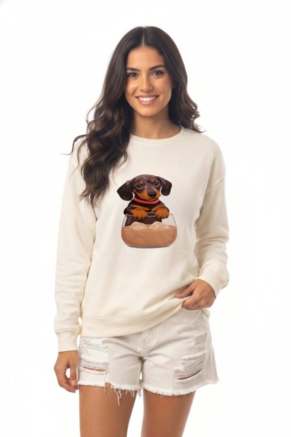 Buzo Rustico Frisado Cuello Redondo Perro Con Vaso DTF "DOG"