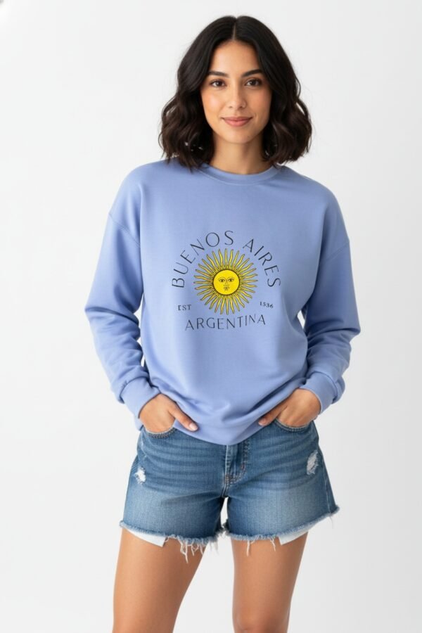 Buzo Rustico Lycra Cuello Redondo Sol De Mayo Argentina Estampado 1536