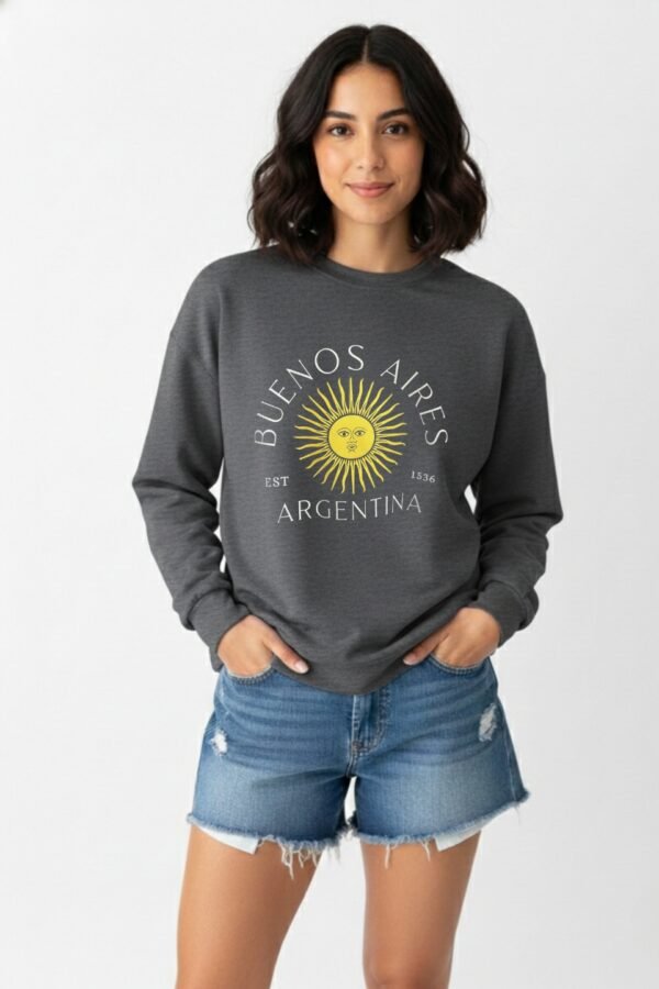 Buzo Rustico Lycra Cuello Redondo Sol De Mayo Argentina Estampado 1536