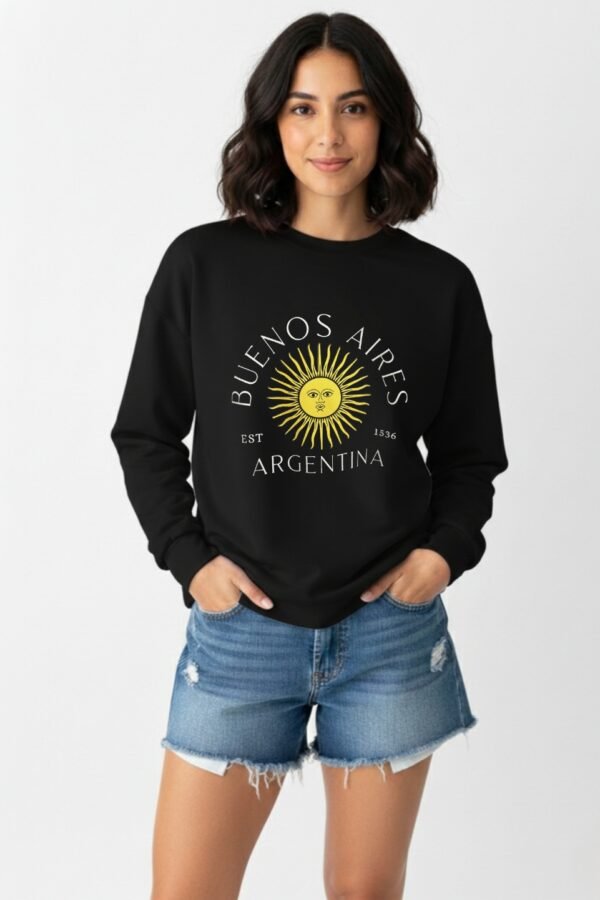 Buzo Rustico Lycra Cuello Redondo Sol De Mayo Argentina Estampado 1536