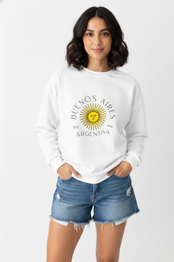 Buzo Rustico Lycra Cuello Redondo Sol De Mayo Argentina Estampado 1536