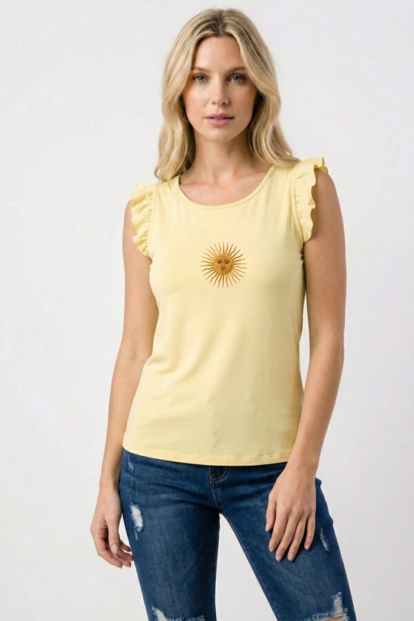 Musculosa Ribb Manga Volado Sol De Mayo Argentina En El Medio DTF "SUNNY"