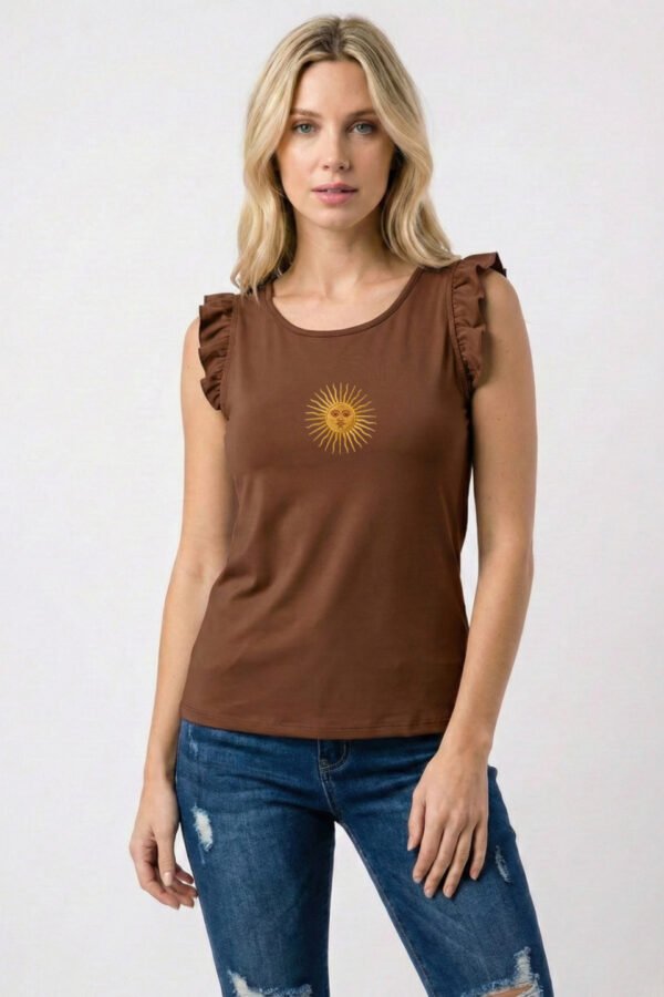 Musculosa Ribb Manga Volado Sol De Mayo Argentina En El Medio DTF "SUNNY"