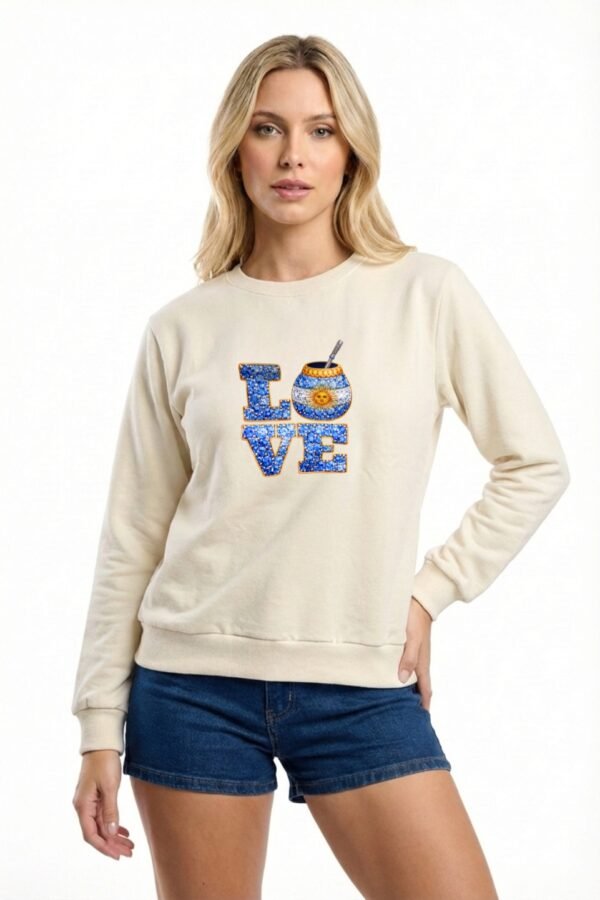 Buzo Rustico Cuello Redondo Love En DTF Argentina Love