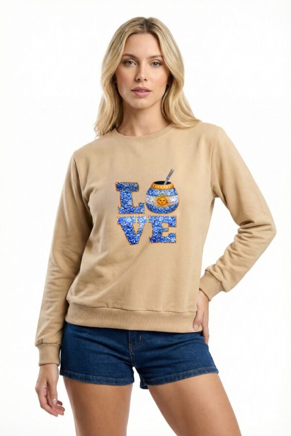 Buzo Rustico Cuello Redondo Love En DTF Argentina Love