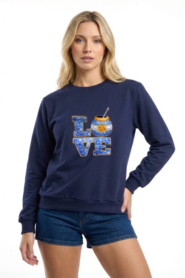 Buzo Rustico Cuello Redondo Love En DTF Argentina Love