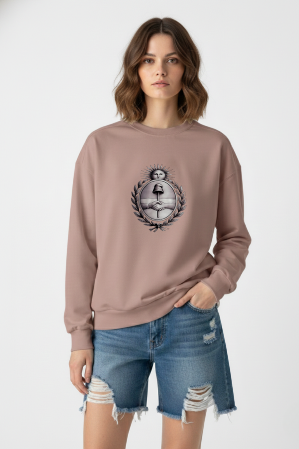 Buzo Rustico Lycra Cuello Redondo Escudo Argentina DTF Libertad