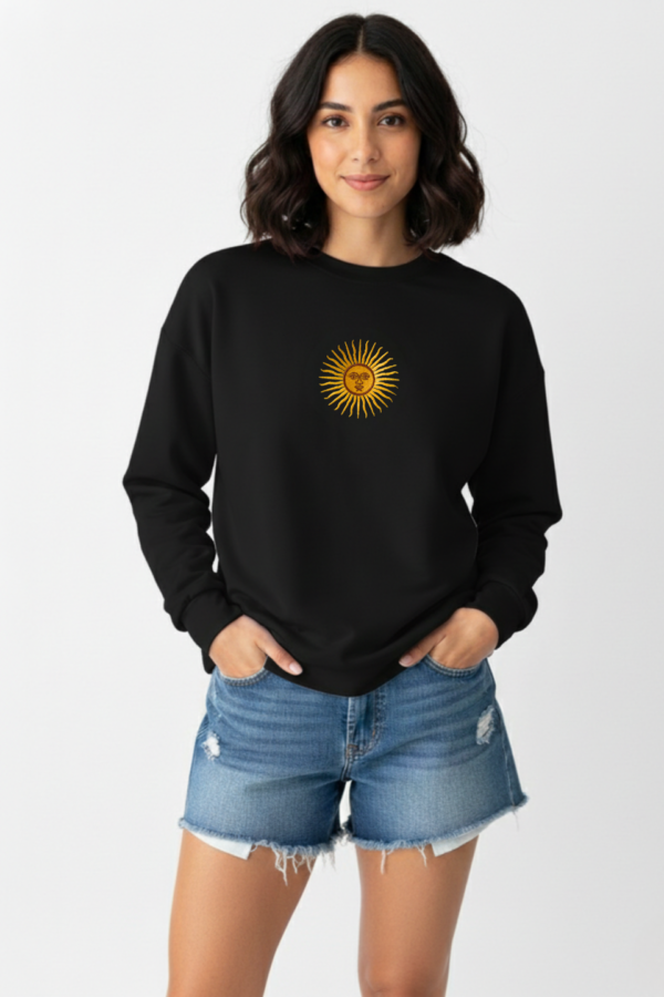 Buzo Rustico Lycra Cuello Redondo Sol De Mayo Argentina Bordado Aires