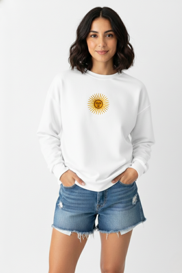 Buzo Rustico Lycra Cuello Redondo Sol De Mayo Argentina Bordado Aires