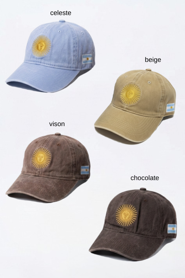 Gorra Sol De Mayo Con Bandera Argentina Bordada "VITA"