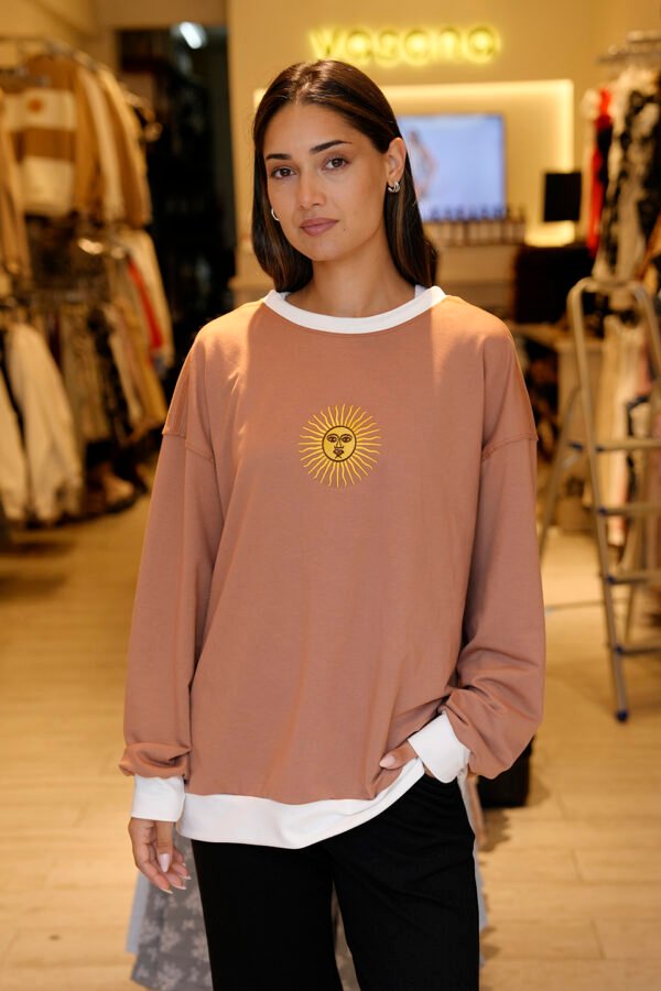 Buzo Rustico Lycra Cuello Redondo Combinado Sol De Mayo Bordado "ARGENTINO"