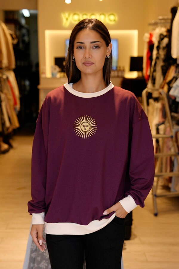 Buzo Rustico Lycra Cuello Redondo Combinado Sol De Mayo Bordado “ARGENTINO”