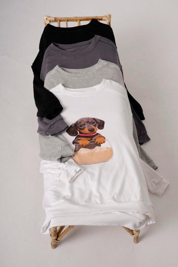 Buzo Rustico Frisado Cuello Redondo Perro Con Vaso DTF "DOG"