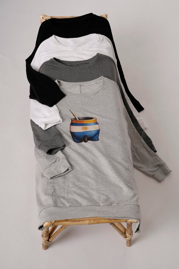 Buzo Rustico Frisado Cuello Redondo Mate Bandera Argentina DTF "CASPER"