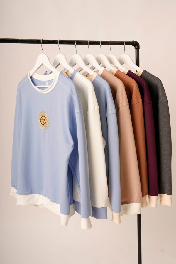 Buzo Rustico Lycra Cuello Redondo Combinado Sol De Mayo Bordado “ARGENTINO”