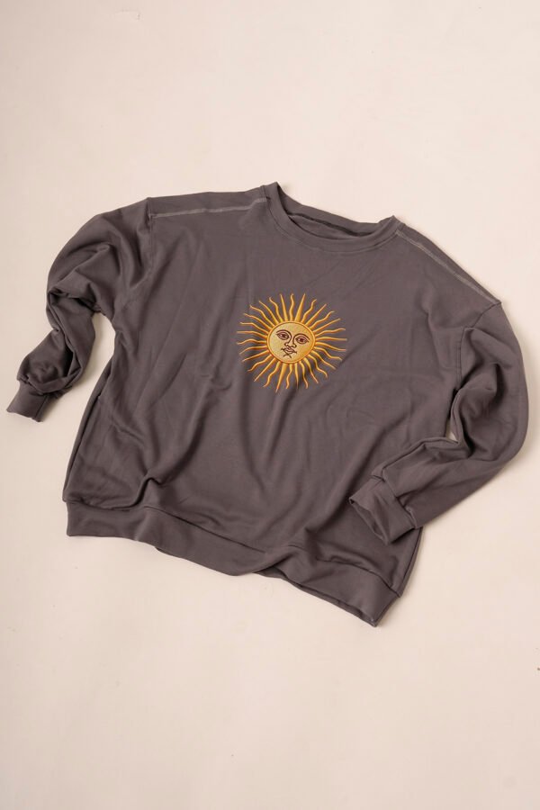 Buzo Rustico Frisado Cuello Redondo Sol De Mayo En DTF "AMELI"