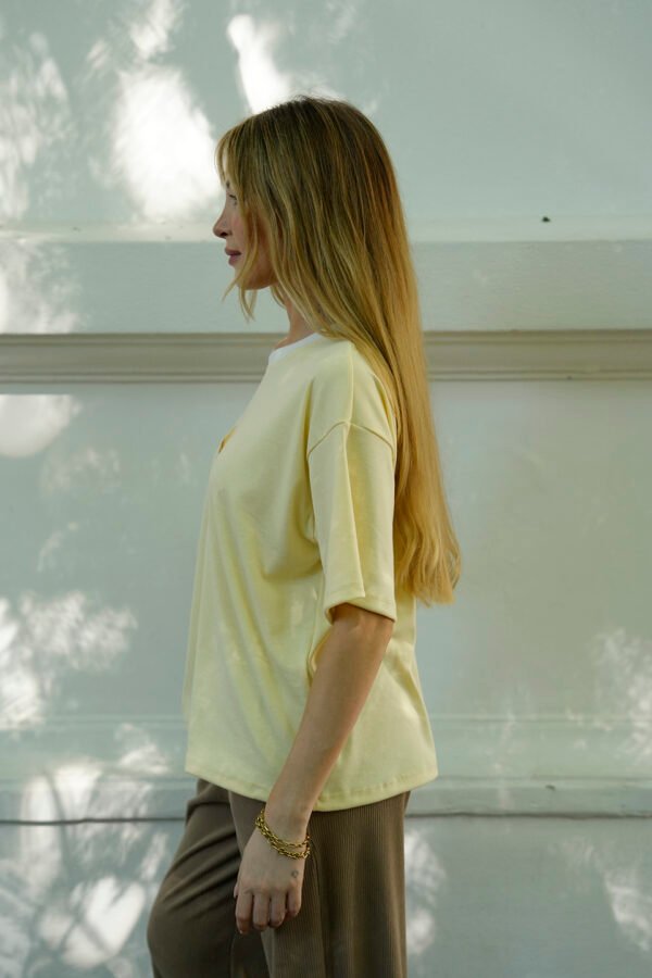 Remera Boxy Ribb Sol De Mayo En El Medio Bordado "CIUDAD"