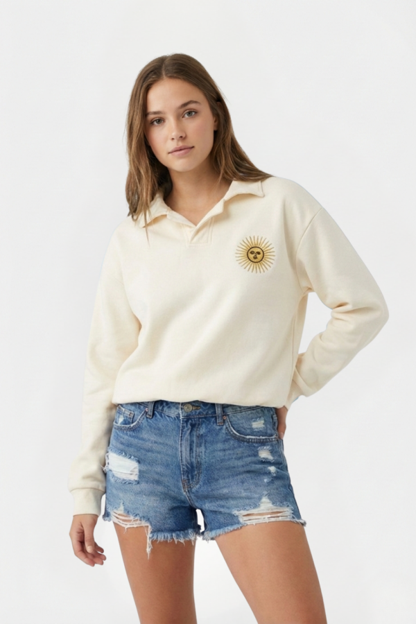 Buzo Chomba Liso Frisado Sol De Mayo Bordado "BUCKS"