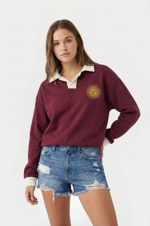 Buzo Chomba Liso Frisado Sol De Mayo Bordado "BUCKS"