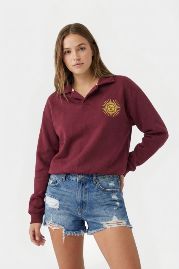 Buzo Chomba Liso Frisado Sol De Mayo Bordado "BUCKS"