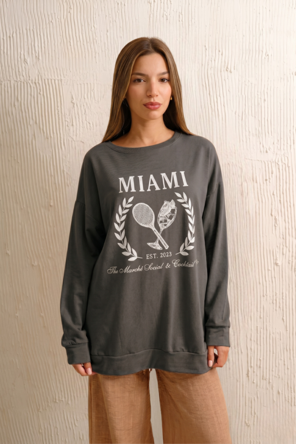 Maxibuzo Rustico Frizado Cuello Redondo Estampa Miami Copas Est 2023 "COCKTAIL"