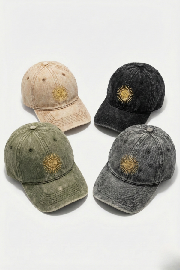 Gorra Denim Jaspeado Sol Bordada "DIXIE"