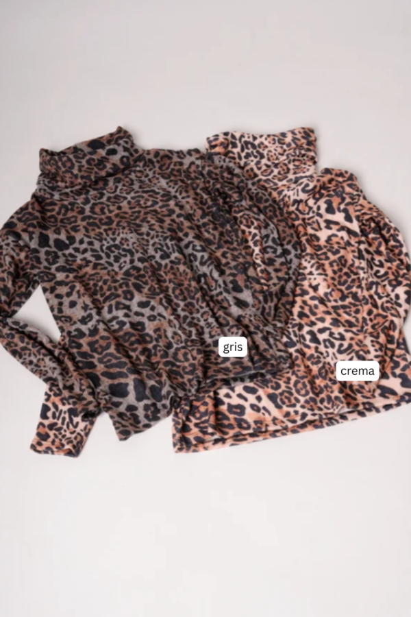 Poleron Largo Lanilla Tejido Morley Animal Print "GRACIELA"