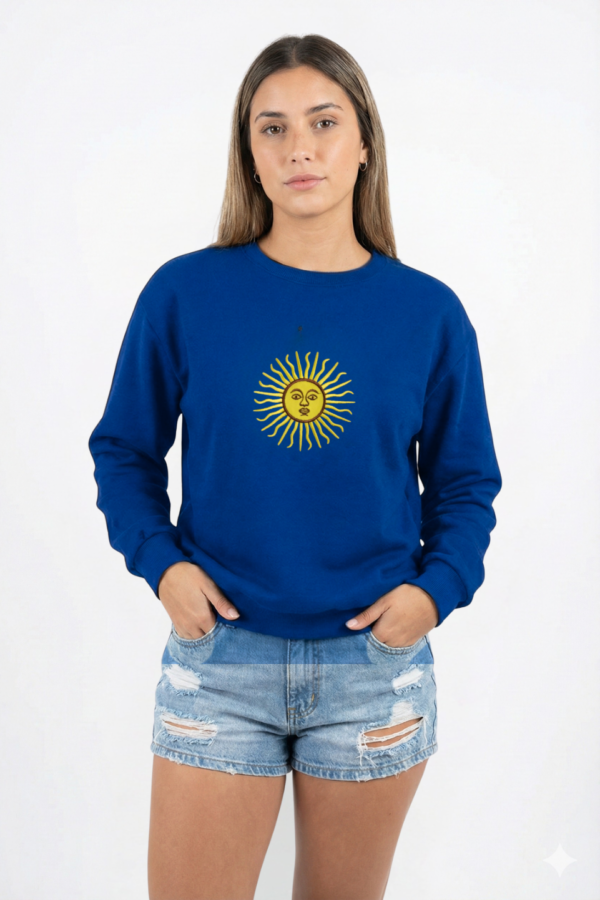 Buzo Rustico Liviano Cuello Redondo Sol De Mayo Grande Bordado "CAYETANO"