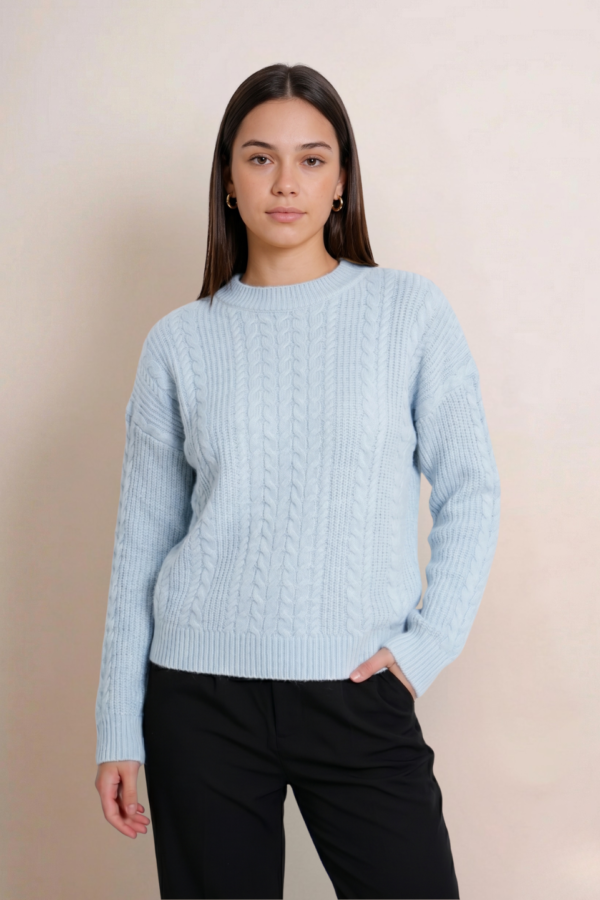 Sweater Con Trenzas Cuello Medio "LA HABANA"