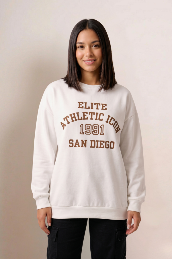 Maxibuzo Rustico Frisado Cuello Redondo Estampa San Diego Athletic "ELITE"