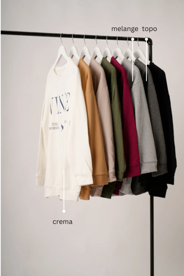 Maxibuzo Rustico Frisado Cuello Redondo Estampa Italia Romantica "VENICE"