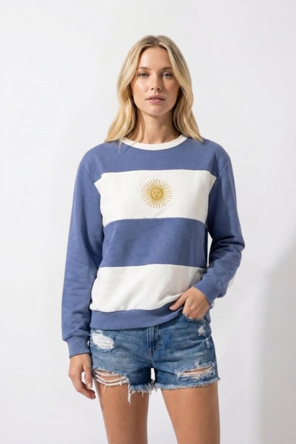 Buzo Frisa Peinado Cuello Redondo Sol De Mayo Bordado "PASION"