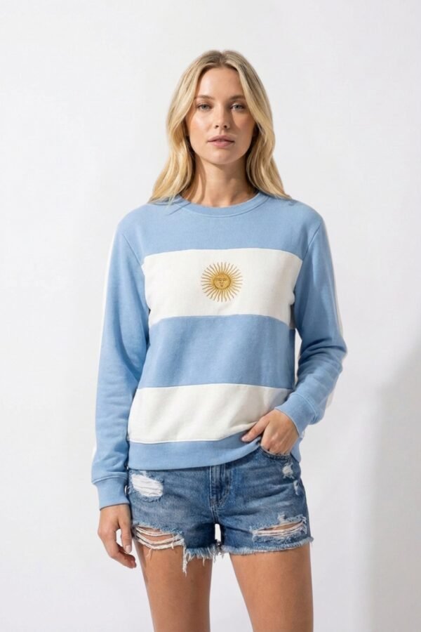 Buzo Frisa Peinado Cuello Redondo Sol De Mayo Bordado "PASION"