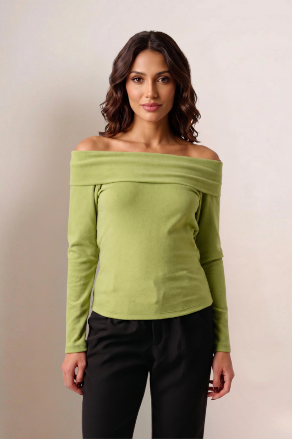 Remera Morley Ribb Belgica Manga Larga Cuello Volcado "ROSS"