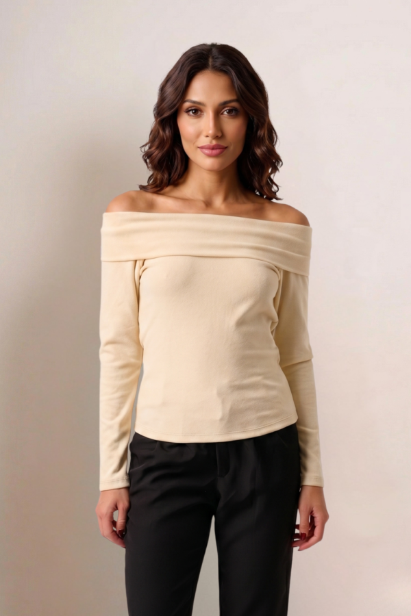 Remera Morley Ribb Belgica Manga Larga Cuello Volcado "ROSS"