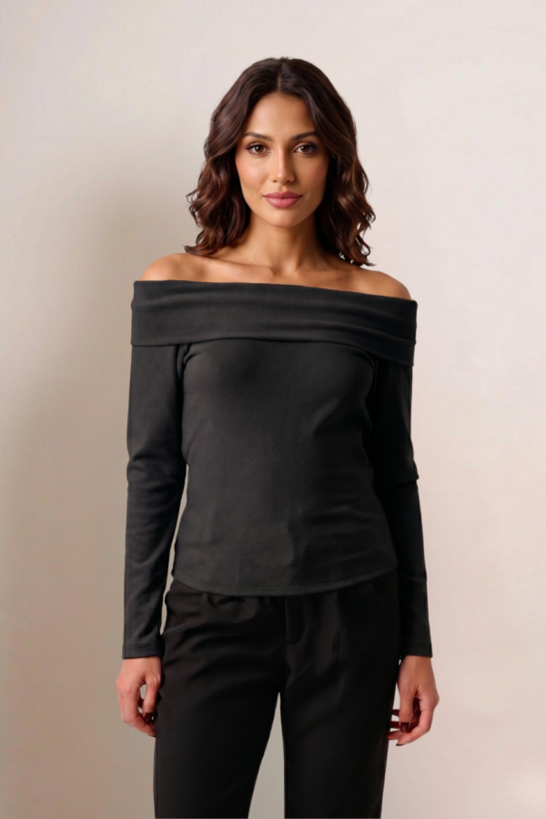 Remera Morley Ribb Belgica Manga Larga Cuello Volcado "ROSS"