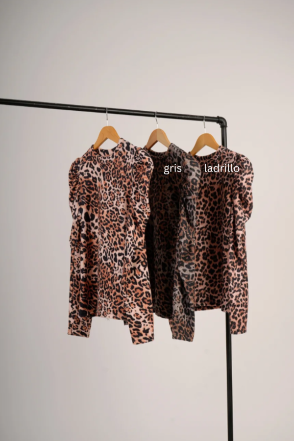 Buzo Manga Princesa Tejido Morley Animal Print "THEA"