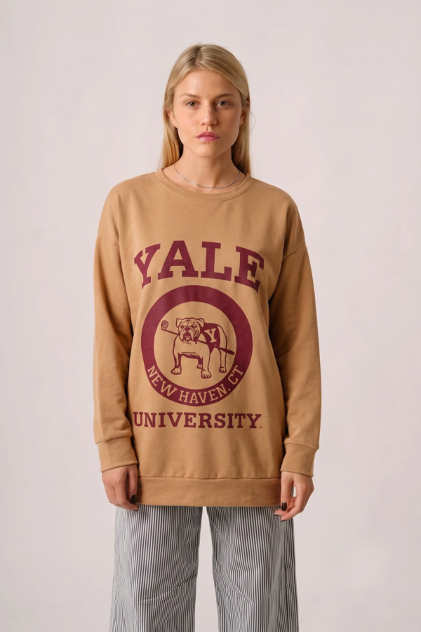 Maxibuzo Rustico Frizado Cuello Redondo Estampa Perrito "YALE"
