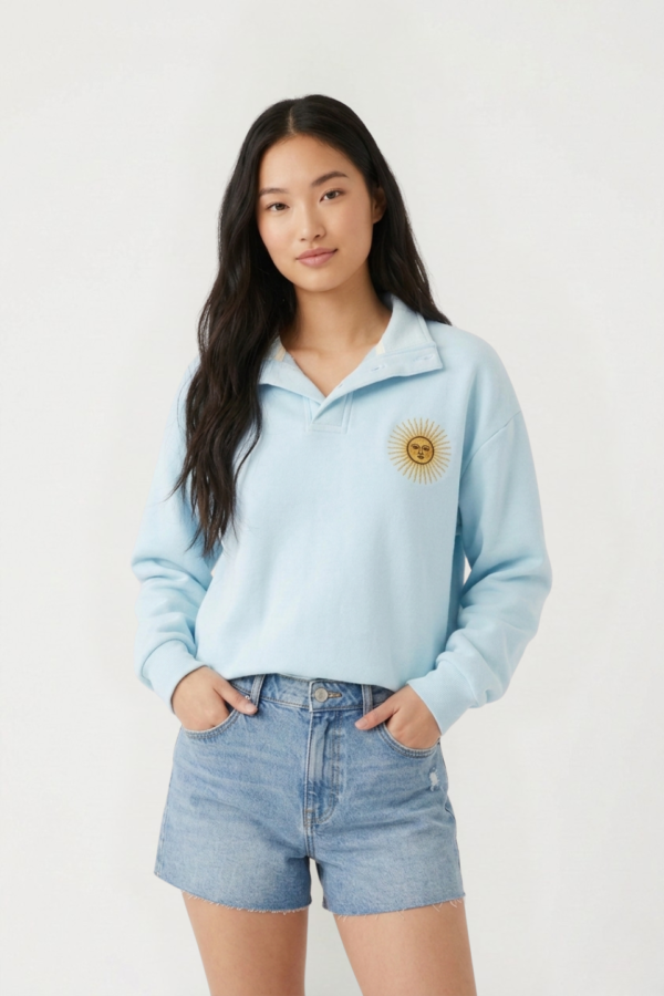 Buzo Chomba Liso Frisado Sol De Mayo Bordado "BUCKS"