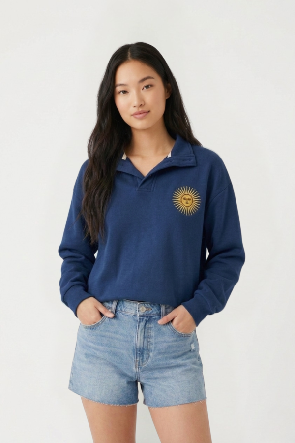 Buzo Chomba Liso Frisado Sol De Mayo Bordado "BUCKS"